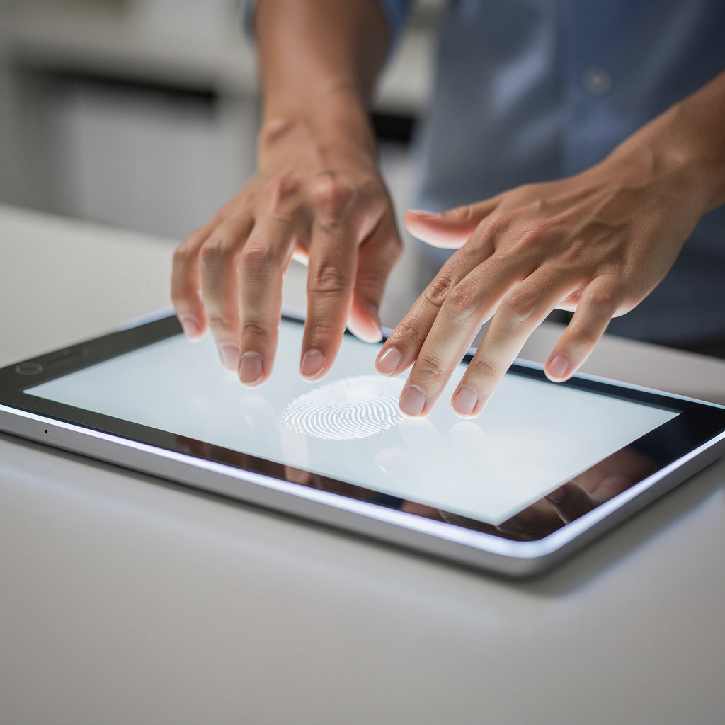 River Park Live Scan Photos Cleaners professional technician performing digital fingerprinting for employment and licensing in Oxnard